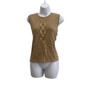 BAMBOO Sleeveless Gold Top